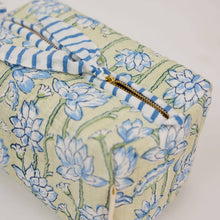 Load image into Gallery viewer, Organic Cotton Toiletry Bag (Medium) - Lotus Indigo
