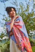 Load image into Gallery viewer, Crane Periwinkle Scarf One Hundred Stars
