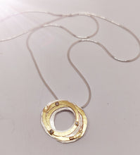 Load image into Gallery viewer, Shimara Carlow Silver &amp; Gold Wrap Pendant with Diamonds
