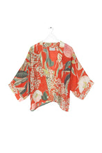 Load image into Gallery viewer, Kew Elderflower Red Short Kimono One Hundred Stars
