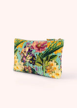 Load image into Gallery viewer, Powder UK Quilted Velvet Zip Pouch Spring Flora
