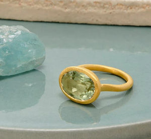 Roman Green Amethyst Ring