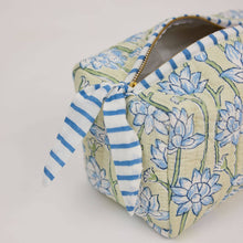 Load image into Gallery viewer, Organic Cotton Toiletry Bag (Medium) - Lotus Indigo
