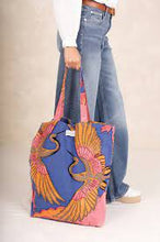 Load image into Gallery viewer, Cobalt Crane Canvas Bag By One Hundred Stars
