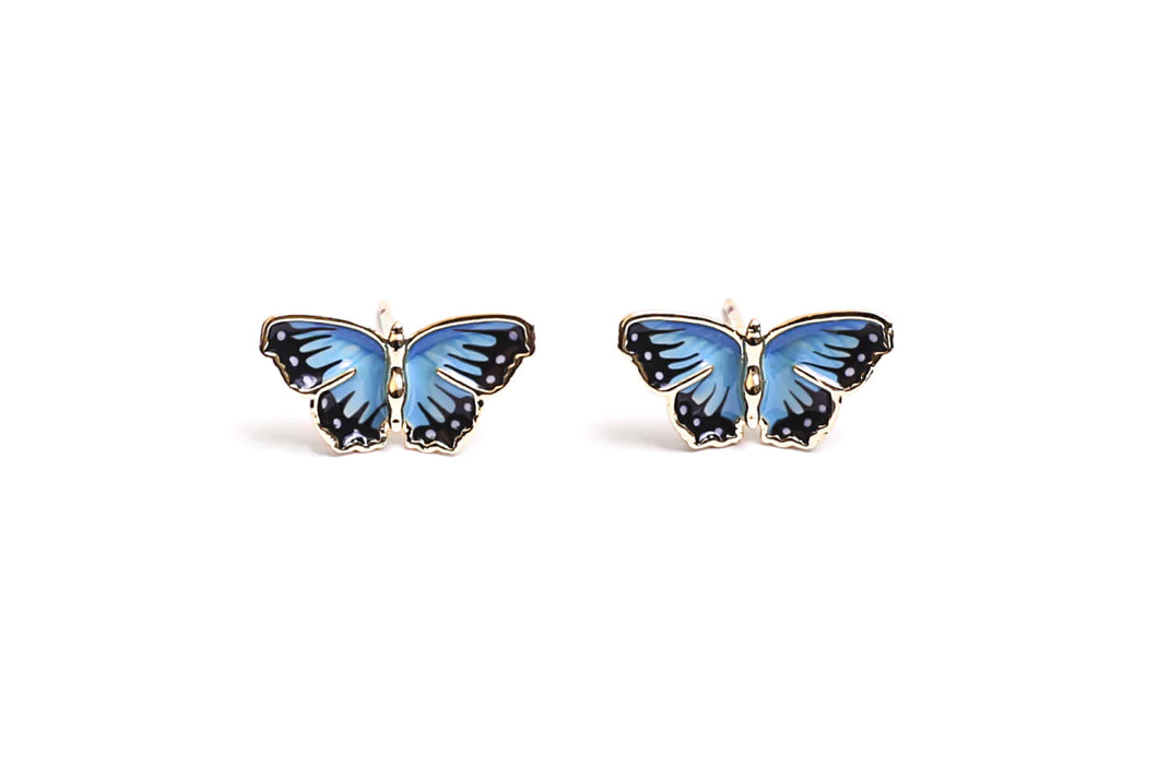 Butterfly studs Blue by Bill Skinner