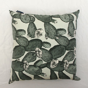 Jen Rowland Misty Grey Cactus Cushion
