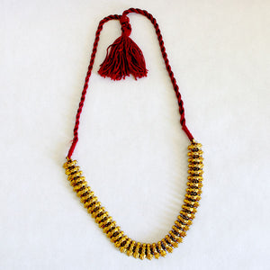 Indian Burgundy Thread Necklace silver gilt