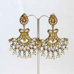 Indian Fan Earrings with crystals