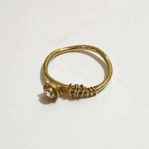 18ct Gold Wrap Ring with Single Diamond