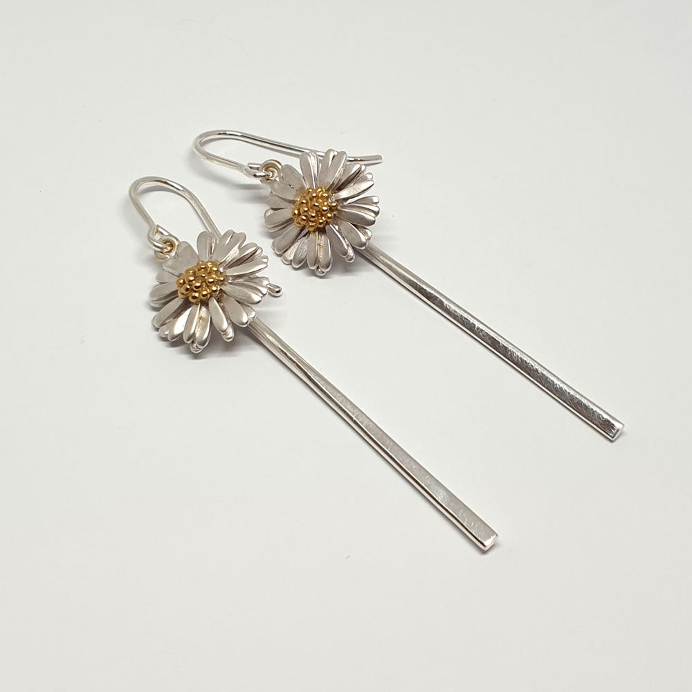 Sheena McMaster Med Daisy Drop Earrings with Stem