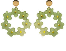 Load image into Gallery viewer, Jade Crystal Blossoms Earrings
